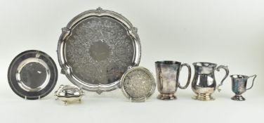 THREE 20TH CENTURY MADE IN ENGLAND EPNS SILVER PLATED MUGS