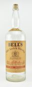 BELL'S WHISKY - OVERSIZED EMPTY GLASS BOTTLE WITH LABEL