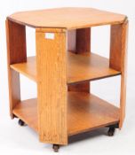 1930S ART DECO LIGHT OAK OCCASIONAL BOOKCASE TABLE STAND