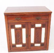 EDWARDIAN ARTS & CRAFTS MIRROR & MAHOGANY CABINET SIDEBOARD