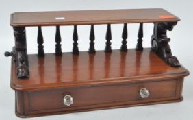 19TH CENTURY VICTORIAN MAHOGANY WALL SHELF & DRAWER