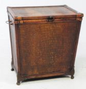 VINTAGE EARLY 20TH CENTURY CROCODILE SKIN EFFECT LAUNDRY BASKET