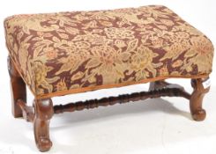 19TH CENTURY VICTORIAN GOUT STOOL - WILLIAM MORRIS MANNER UPHOLSTERY