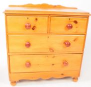 VICTORIAN 19TH CENTURY PINE COTTAGE CHEST OF DRAWERS