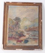 FRENCH 19TH CENTURY OIL ON CANVAS LANDSCAPE PAINTING