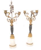 PAIR OF 19TH GILT & BRONZE FRENCH CANDELABRAS