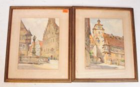 TWO 20TH CENTURY WATERCOLOUR PRINTS