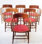 SET OF SIX EARLY 20TH CENTURY SMOKERS BOW - CAPTAIN ARMCHAIRS