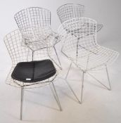 FOUR MID CENTURY HARRY BERTOIA WIRE WORK DINING CHAIRS