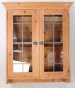 COUNTRY PINE 19TH CENTURY REVIVAL HANGING DISPLAY CABINET