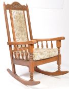 COUNTRY OAK EARLY 20TH CENTURY ROCKING CHAIR - ARMCHAIR