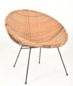 MID 20TH CENTURY WOVEN & METAL FRAMED SATELLITE SPUTNIK CHAIR