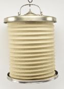 TURKISH ISLAMIC WHITE METAL & FABRIC CONCERTINA LANTERN