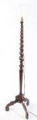 19TH CENTURY MAHOGANY BARLEY TWIST FLOOR STANDARD LAMP