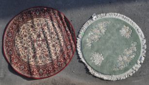 TWO VINTAGE 20TH CENTURY CARPET FLOOR RUGS