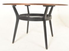 G-PLAN - E. GOMME - MID CENTURY TOLA & EBONISED WOOD ROUND DINING TABLE