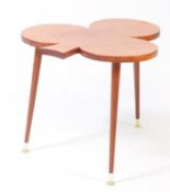 BRITISH MODERN DESIGN - A 20TH CENTURY RETRO TEAK CLUB CLOVER BRIDGE TABLE