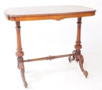 VICTORIAN 19TH CENTURY MARQUETRY INLAID WALNUT WRITING TABLE