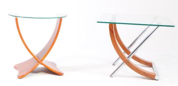 BRITISH MODERN DESIGN - OCCASIONAL TABLE WOODEN X FRAME & ANOTHER