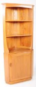 ERCOL FURNITURE - 20TH CENTURY BEECH & ELM WOOD CORNER CUPBOARD