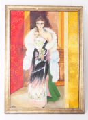 ART DECO INSPIRED OIL ON CANVAS PAINTING