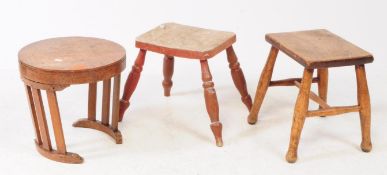 COLLECTION OF VINTAGE 20TH CENTURY MILKING STOOLS