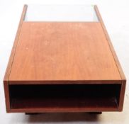 MID CENTURY TEAK AND GLASS COFFEE TABLE