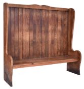 LARGE EARLY 20TH CENTURY PINE HALL SETTLE BENCH