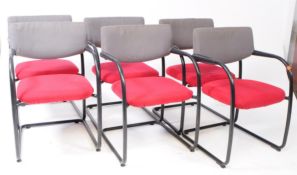 VITRA - SET OF SIX MODERN VISAVIS OFFICE CANTILEVER ARMCHAIRS