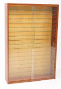 MID CENTURY COLLECTOR'S TEAK VENEER WALL DISPLAY CABINET