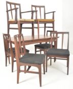 AH MCINTOSH - MID CENTURY TEAK EXTENDING DINING TABLE WITH CHAIRS