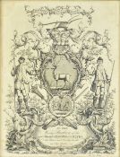 THE SOCIETY OF BUCKS - 1748 H. COPELAND OF GUTTER LANE, LONDON COAT OF ARMC ENGRAVING