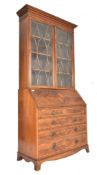 19TH CENTURY FIGURED WALNUT VENEERED BUREAU BOOKCASE