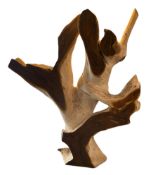 LARGE HAND CUT TREE TRUNK ASIATIC HARDWOOD SCULPTURE / ROOM FEATURE