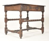 17TH CENTURY CARVED OAK PEG JOINTED WRITING TABLE DESK
