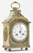 FRENCH EARLY 20TH CENTURY GREEN ONYX & BRASS MANTEL CLOCK