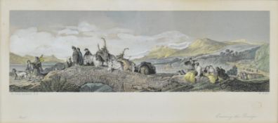 AFTER EDWIN LANDSEER - CROSSING THE BRIDGE - PROOF ENGRAVING