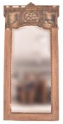 LARGE FRENCH INSPIRED GILT GESSO & WOOD TRUMEAU MIRROR