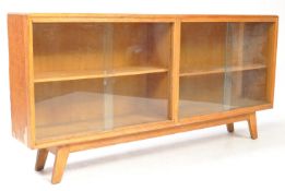 BRITISH MODERN DESIGN - MID CENTURY OAK VENEER BOOKCASE CABINET