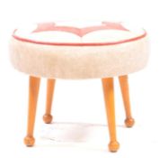 SHERBOURNE FURNITURE- MID CENTURY LEATHER FOOTSTOOL