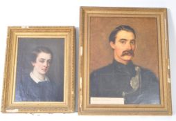 TWO 19TH CENTURY OIL PAINTING PORTRAITS