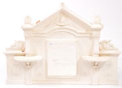 VICTORIAN 19TH CENTURY CAST IRON MANTEL MIRROR PAINTED CREAM