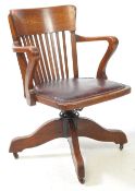 EARLY 20TH CENTURY OAK SWIVEL DESK CHAIR