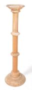 20TH CENTURY PINE REEDED PLANT STAND TORCHERE JARDINIERE