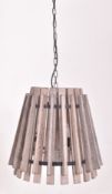 RETRO 20TH CENTURY WOOD & METAL ' BUCKET ' CHANDELIER