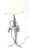 CONTEMPORARY METAL FLORAL TOLEWARE TABLE LAMP