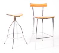 ARRBEN ITALY - RETRO LEATHER & CHROME CHAIR & STOOL