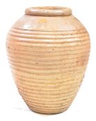 LARGE VINTAGE 20TH CENTURY TERRACOTTA GARDEN BARREL PLANTER