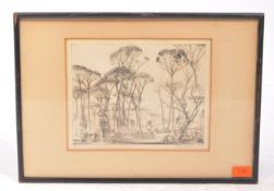 GEOFFREY H WEDGWOOD (1900 - 1977) - 'BORGHESE GARDENS, ROME' ETCHING