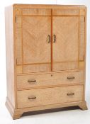 MANNER OF HEALS OF LONDON ART DECO OAK LINEN CUPBOARD TALLBOY